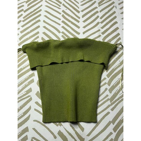 White Fox Boutique Tops - White fox knitted green tube top size small